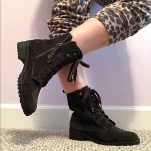 NEW Splendid Hermila Lace-up Military Combat Boots Size 6 Dark Green